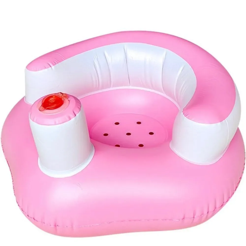 Inflatable Pink & White Baby Bath Seat